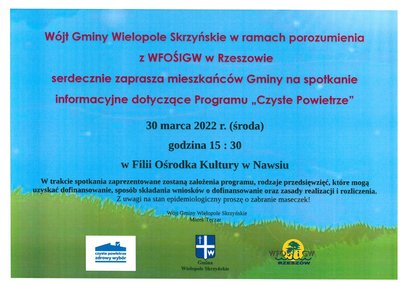 Spotkanie informacyjne dotyczące programu "Czyste Powietrze"