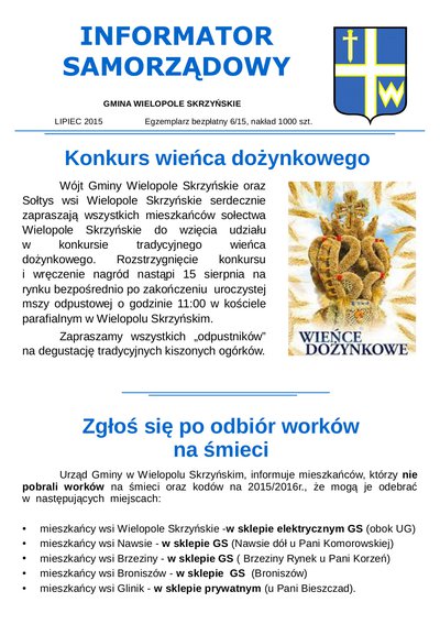 Informator Samorządowy - lipiec 2015