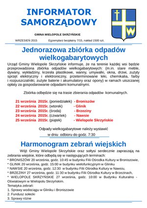 Informator Samorządowy - wrzesień 2015