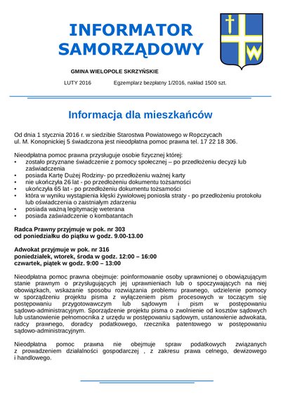 Informator Samorządowy - luty 2016