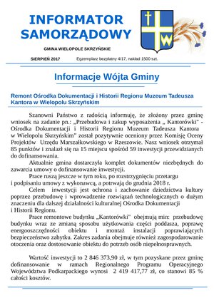 Informator Samorządowy - sierpień 2017