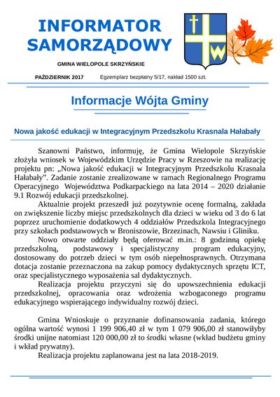 Informator Samorządowy - październik 2017