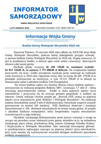 Informator Samorządowy - luty 2018