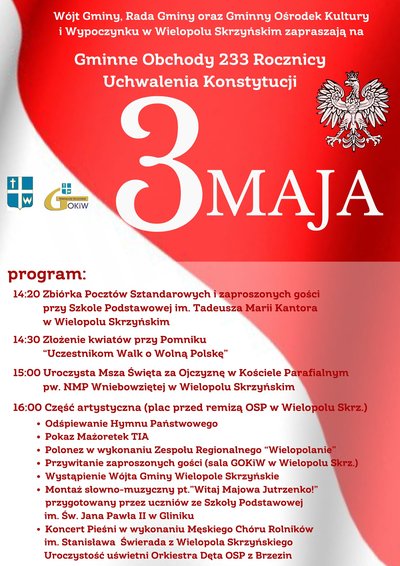 Gminne Obchody 233 Rocznicy Uchwalenia Konstytucji 3 Maja