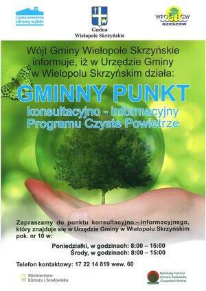 Gminny Punkt konsultacyjno - informacyjny Programu Czyste Powietrze