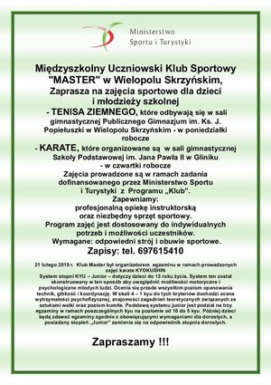 Zajęcia sportowe dla dzieci i młodzieży szkolnej