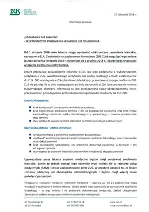Elektroniczne zwolnienia lekarskie już do grudnia 2018