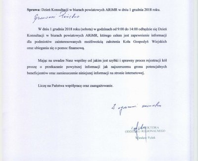 Konsultacje dla Kół Gospodyń Wiejskich