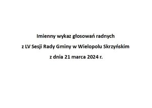 Imienny wykaz głosowań radnych
