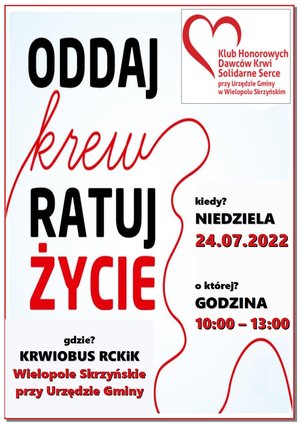 Akcja Honorowego Oddawania Krwi - 24 lipca 2022 r.
