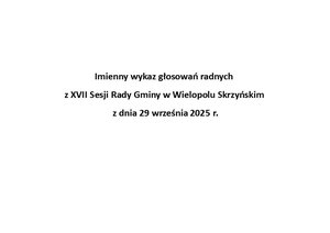 Imienny wykaz głosowań radnych