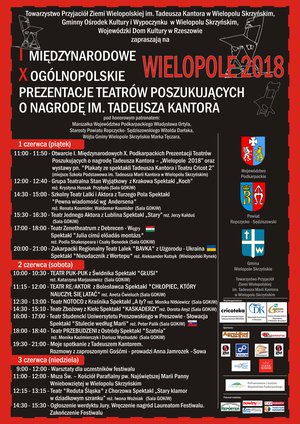 I Międzynarodowe, X Ogólnopolskie Prezentacje Teatrów Poszukujących o nagrodę im. Tadeusza Kantora - Program wydarzeń