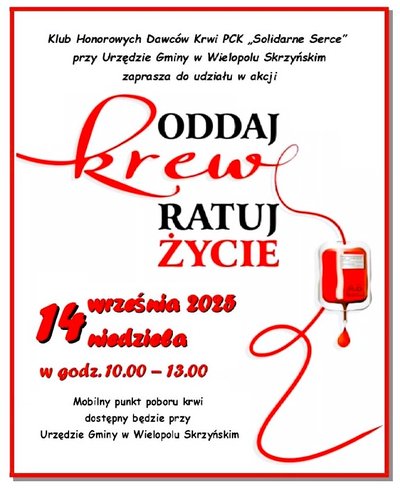 Akcja honorowego oddawania krwi - 14 września 2025 r.