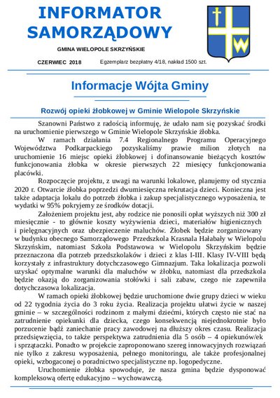 INFORMATOR SAMORZĄDOWY - CZERWIEC 2018