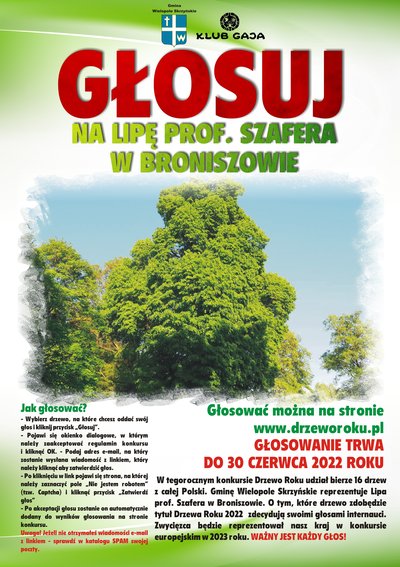 INSTRUKCJA JAK GŁOSOWAĆ NA LIPĘ PROF. SZAFERA W BRONISZOWIE