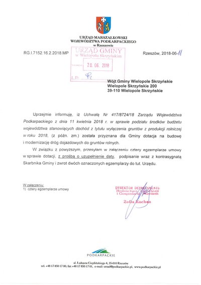 Przebudowa dróg dojazdowych do gruntów rolnych ze środków Funduszu Ochrony Gruntów Rolnych