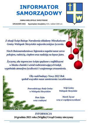 INFORMATOR SAMORZĄDOWY GRUDZIEŃ 2021