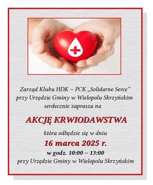 Akcja honorowego oddawania krwi w Wielopolu Skrzyńskim -16 marca 2025 r.