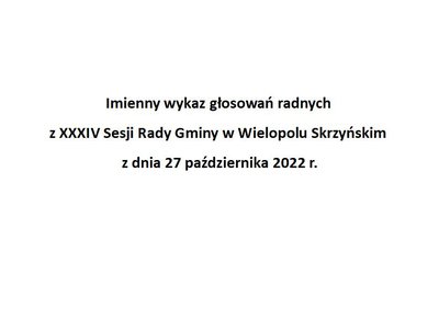 Imienny wykaz głosowań radnych