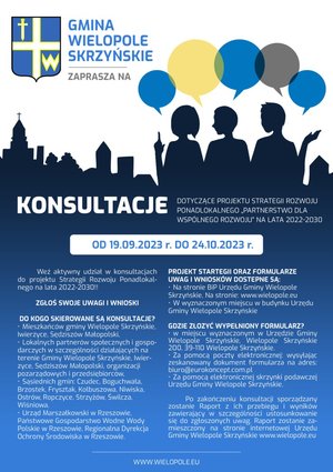 konsultacji społecznych projektu dokumentu Strategii Rozwoju Ponadlokalnego „Partnerstwo dla wspólnego rozwoju” na lata 2022-2030
