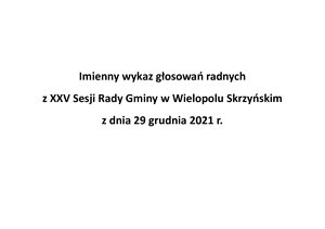 Imienny wykaz głosowań radnych
