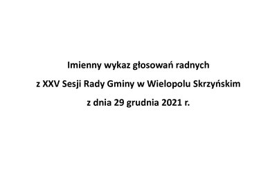 Imienny wykaz głosowań radnych