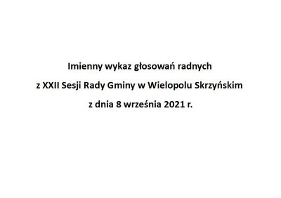 Imienny wykaz głosowań radnych