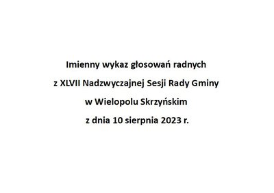 Imienny wykaz głosowań radnych
