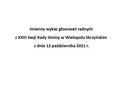 Imienny wykaz głosowań radnych