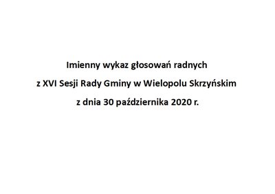 Imienny wykaz głosowań radnych