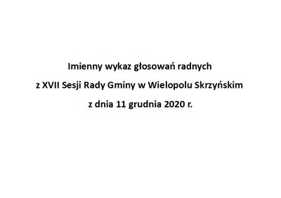 Imienny wykaz głosowań radnych