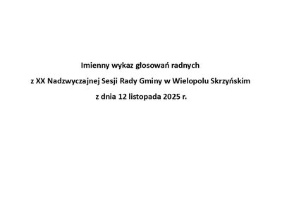 Imienny wykaz głosowań radnych