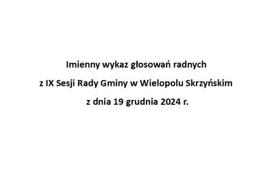 Imienny wykaz głosowań radnych