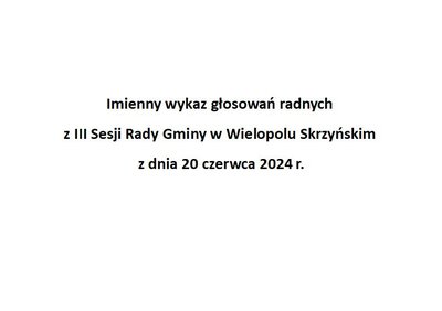 Imienny wykaz głosowań radnych