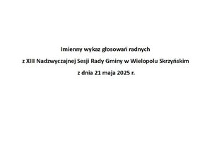 Imienny wykaz głosowań radnych