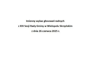 Imienny wykaz głosowań radnych