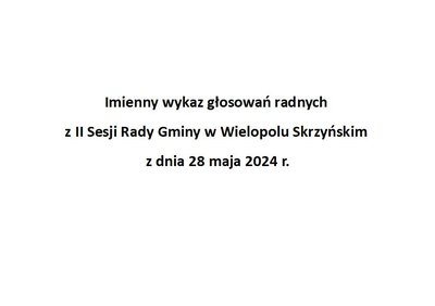 Imienny wykaz głosowań radnych
