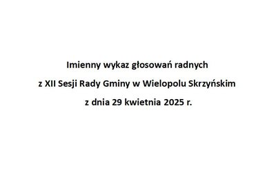 Imienny wykaz głosowań radnych