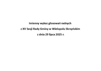 Imienny wykaz głosowań radnych