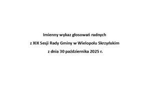 Imienny wykaz głosowań radnych
