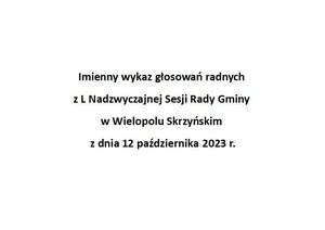 Imienny wykaz głosowań radnych