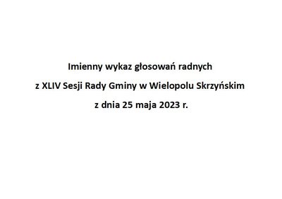 Imienny wykaz głosowań radnych