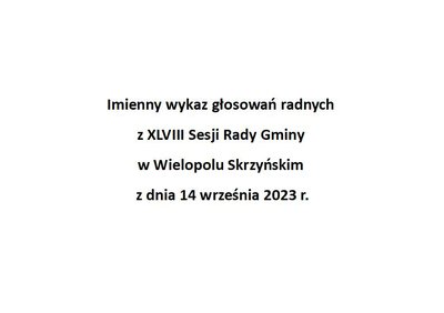 Imienny wykaz głosowań radnych