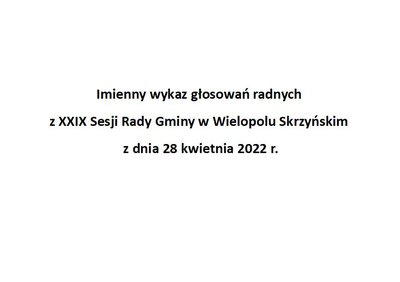 Imienny wykaz głosowań radnych