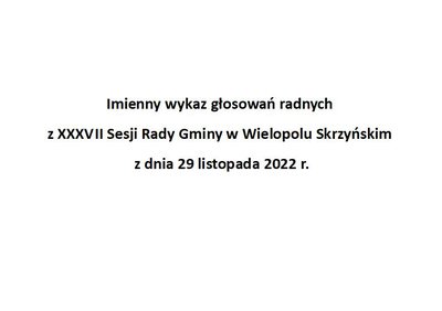 Imienny wykaz głosowań radnych