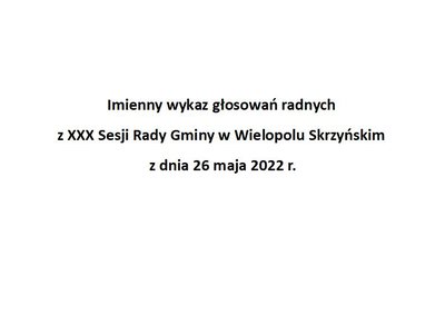 Imienny wykaz głosowań radnych