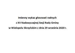 Imienny wykaz głosowań radnych