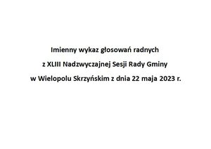 Imienny wykaz głosowań radnych