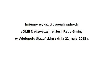 Imienny wykaz głosowań radnych