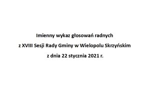 Imienny wykaz głosowań radnych
